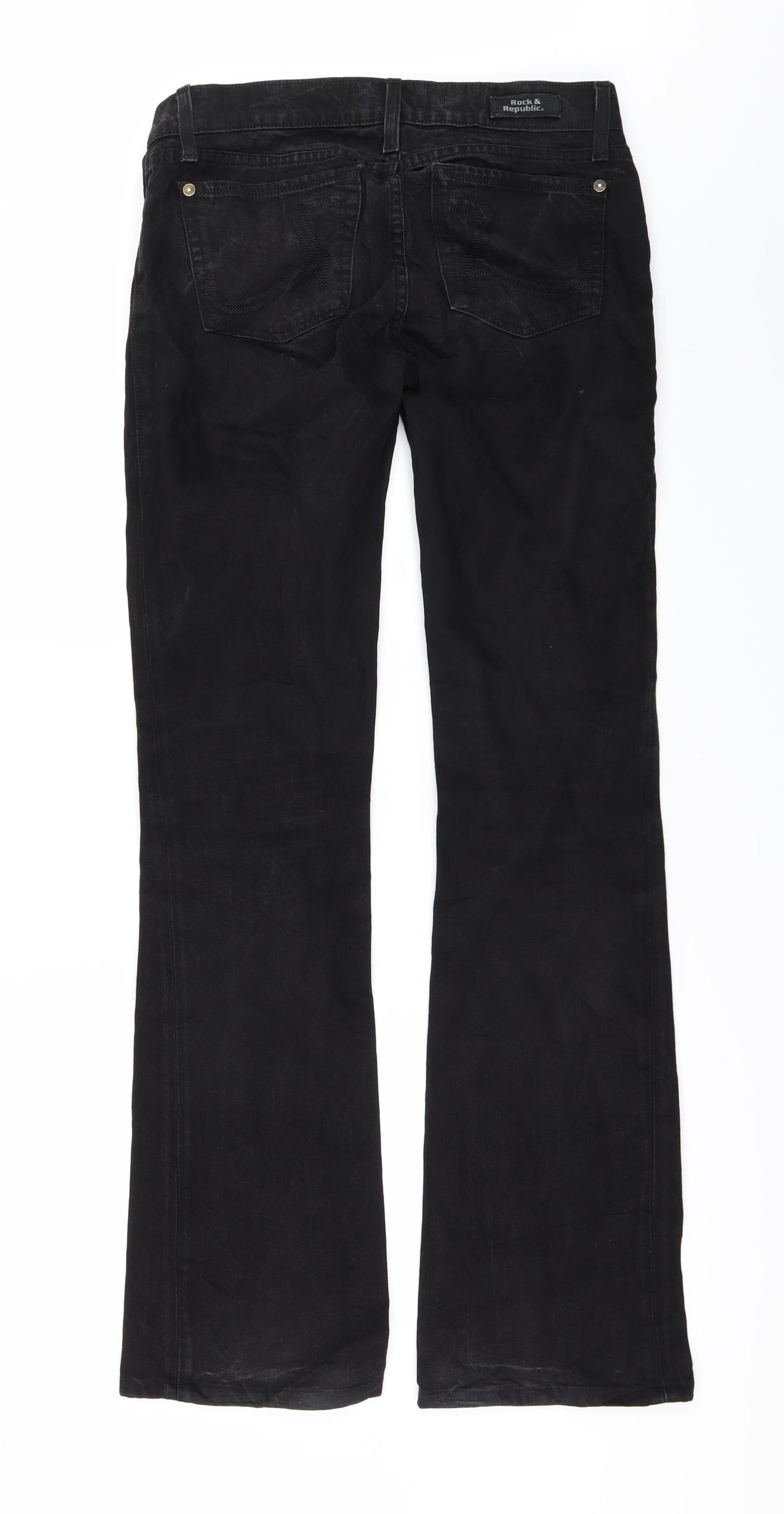 Rock & Republic Womens Black   Bootcut Jeans Size M L33 in