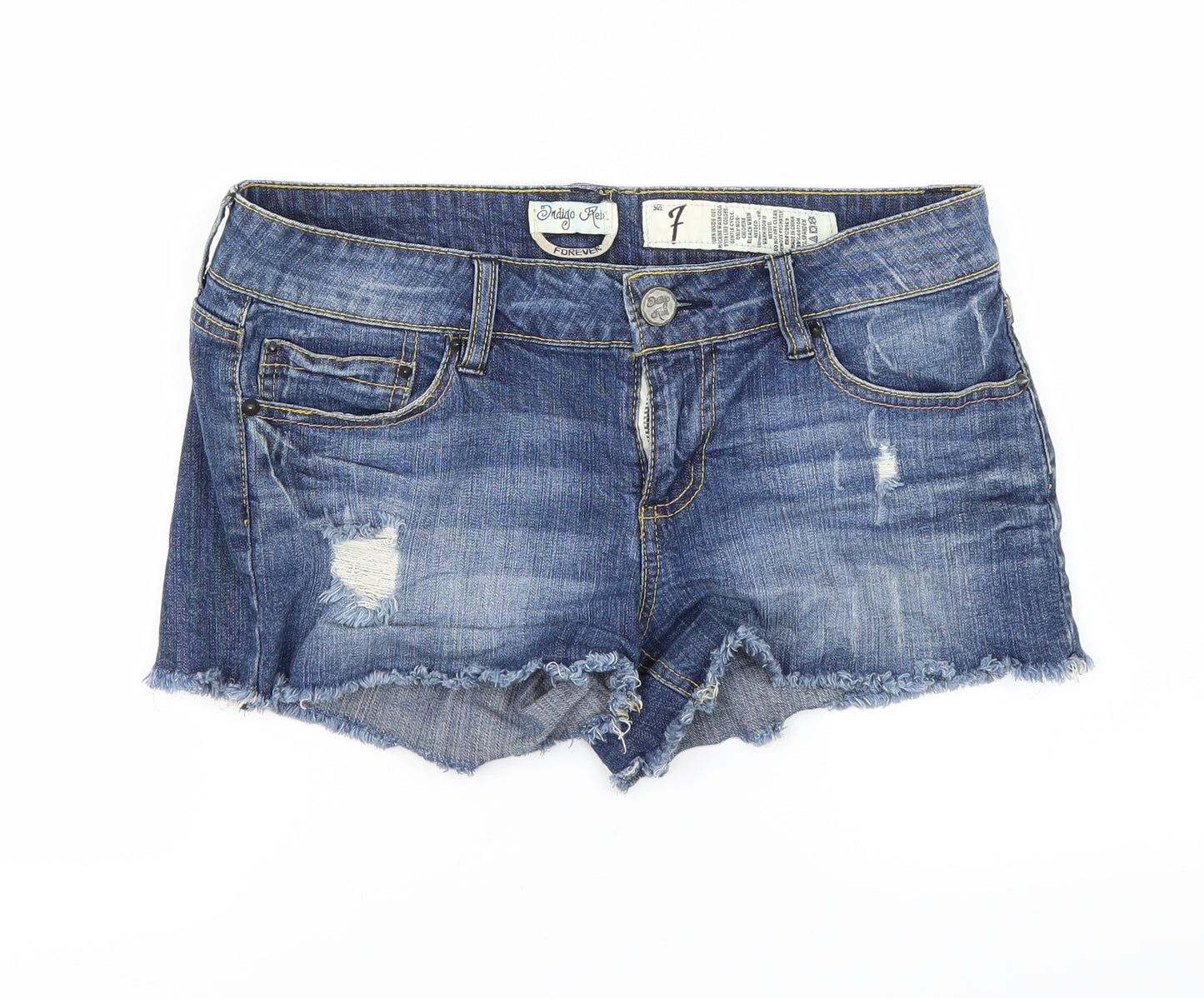 Indigo Rein Womens Blue  Denim Cut-Off Shorts Size S