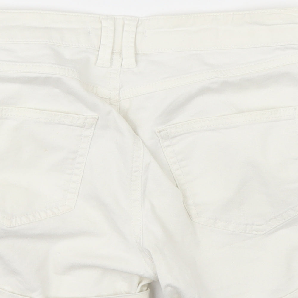 Limited Edition Womens White  Denim Cut-Off Shorts Size 6