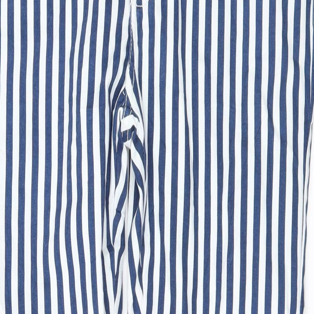DenimCo Womens White Striped  Straight Jeans Size 14 L28 in