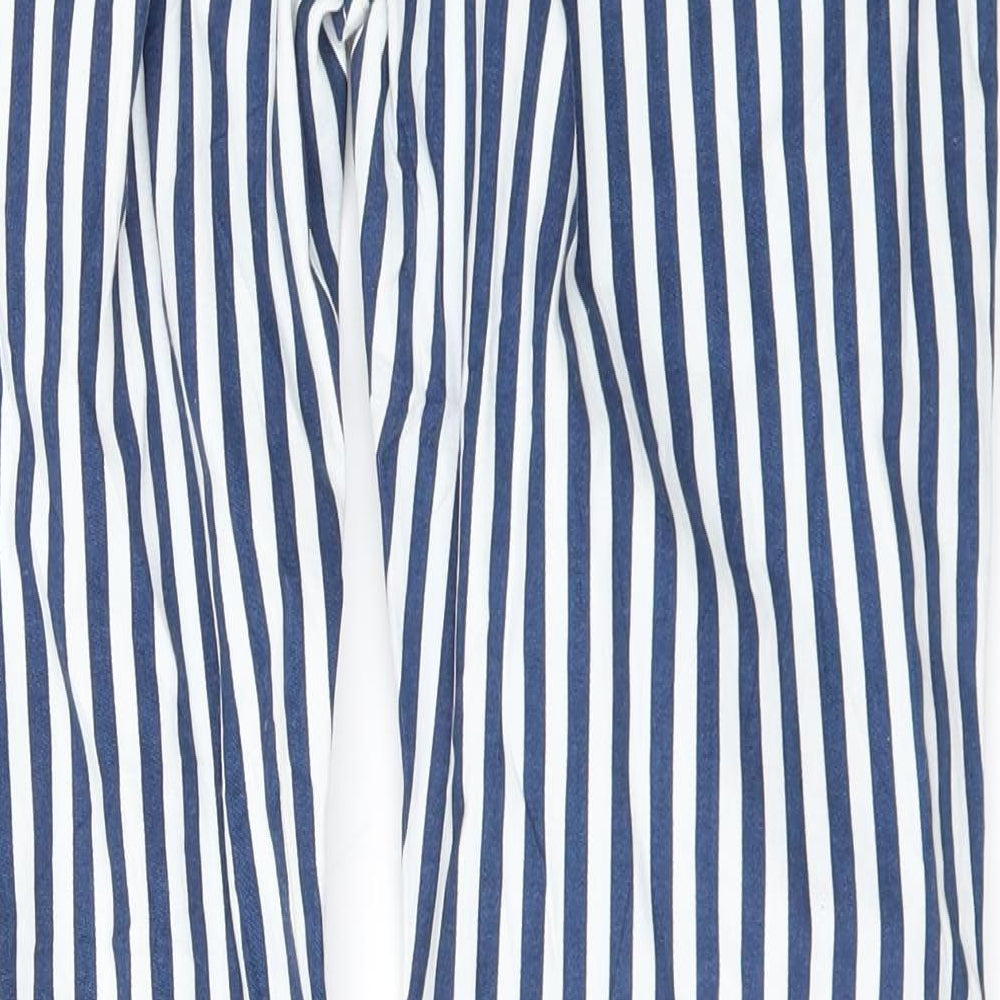 DenimCo Womens White Striped  Straight Jeans Size 14 L28 in