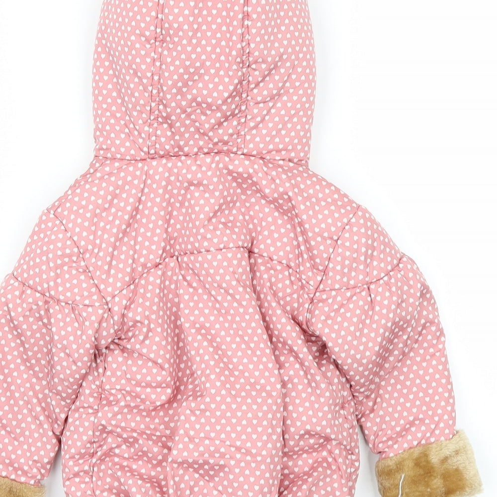 Preworn Girls Pink   Rain Coat Coat Size 6-9 Months