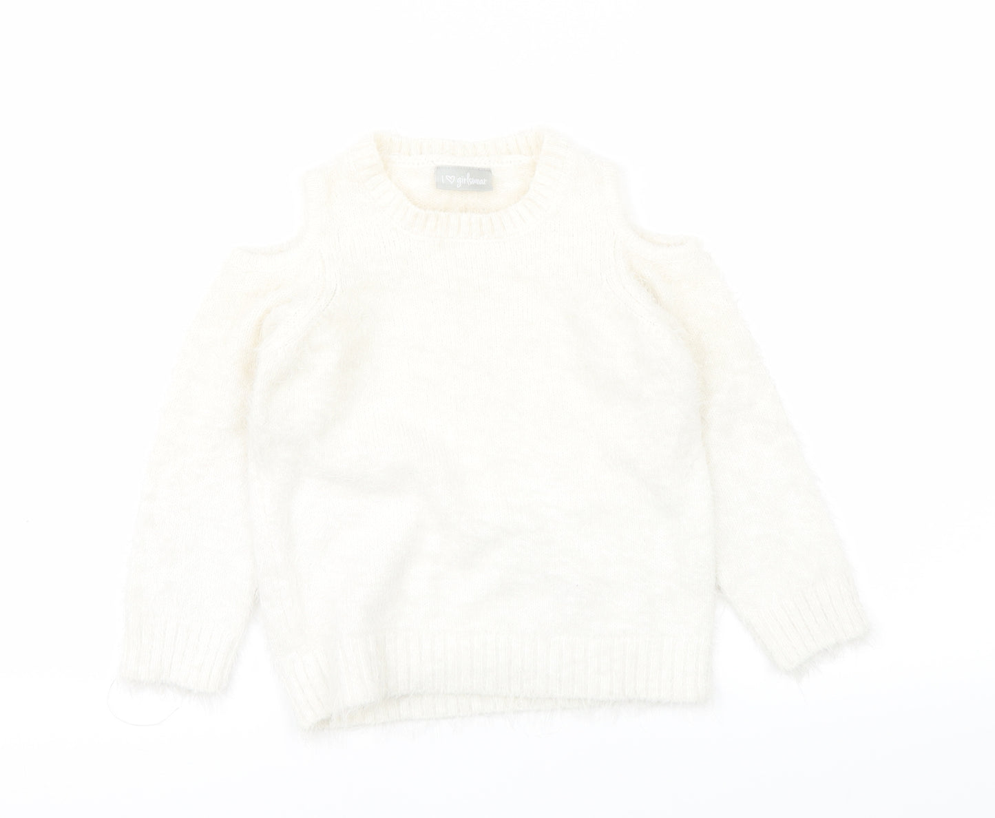 Marks and Spencer Girls White   Pullover Jumper Size 5 Years