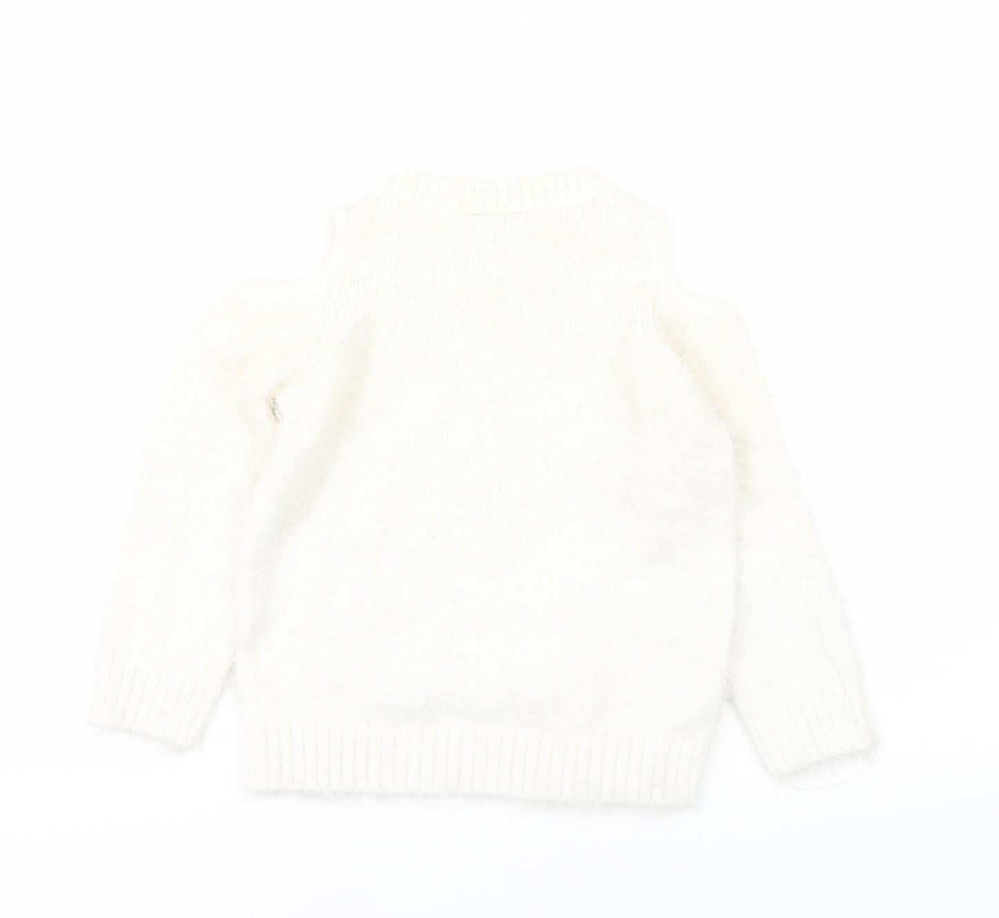 Marks and Spencer Girls White   Pullover Jumper Size 5 Years