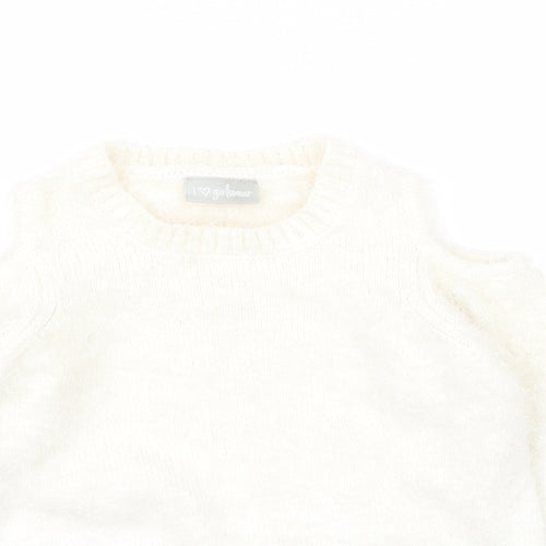 Marks and Spencer Girls White   Pullover Jumper Size 5 Years