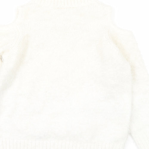 Marks and Spencer Girls White   Pullover Jumper Size 5 Years