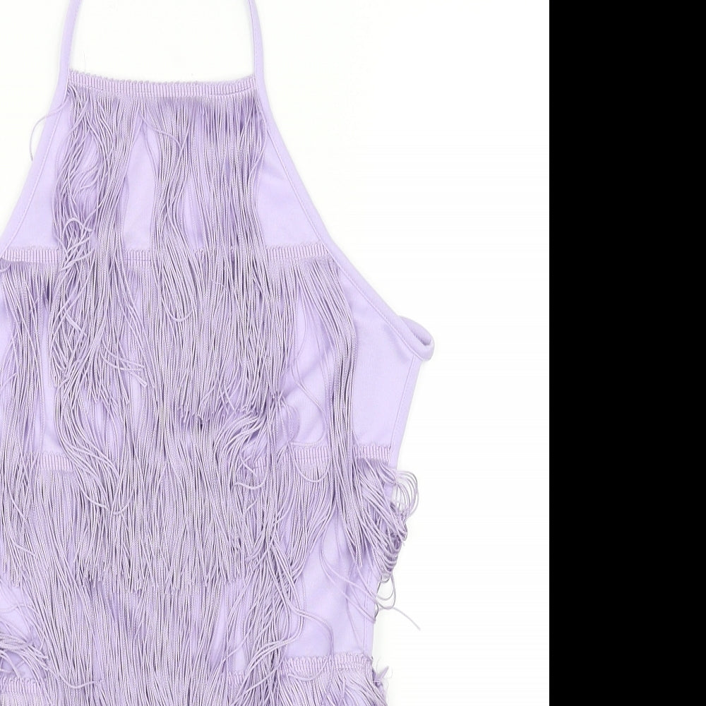 PRETTYLITTLETHING Womens Purple   Bodysuit One-Piece Size 10