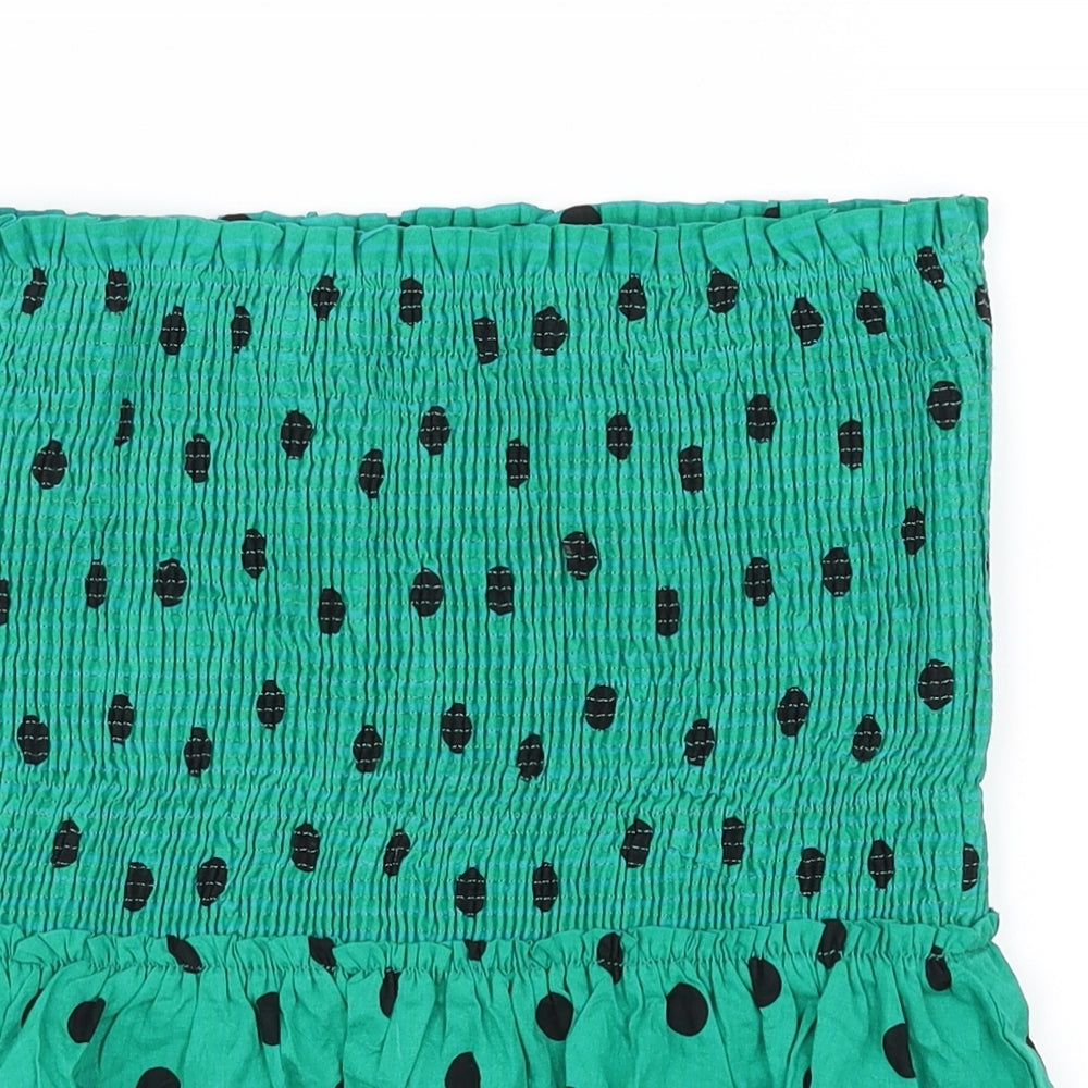 Zara Womens Green Polka Dot  Cropped Tank Size XS