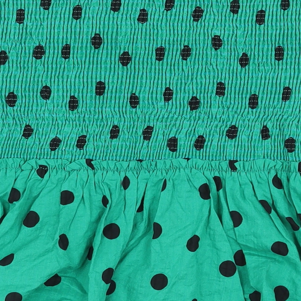 Zara Womens Green Polka Dot  Cropped Tank Size XS