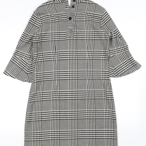 H&M Womens Black Gingham  Bodycon  Size 38