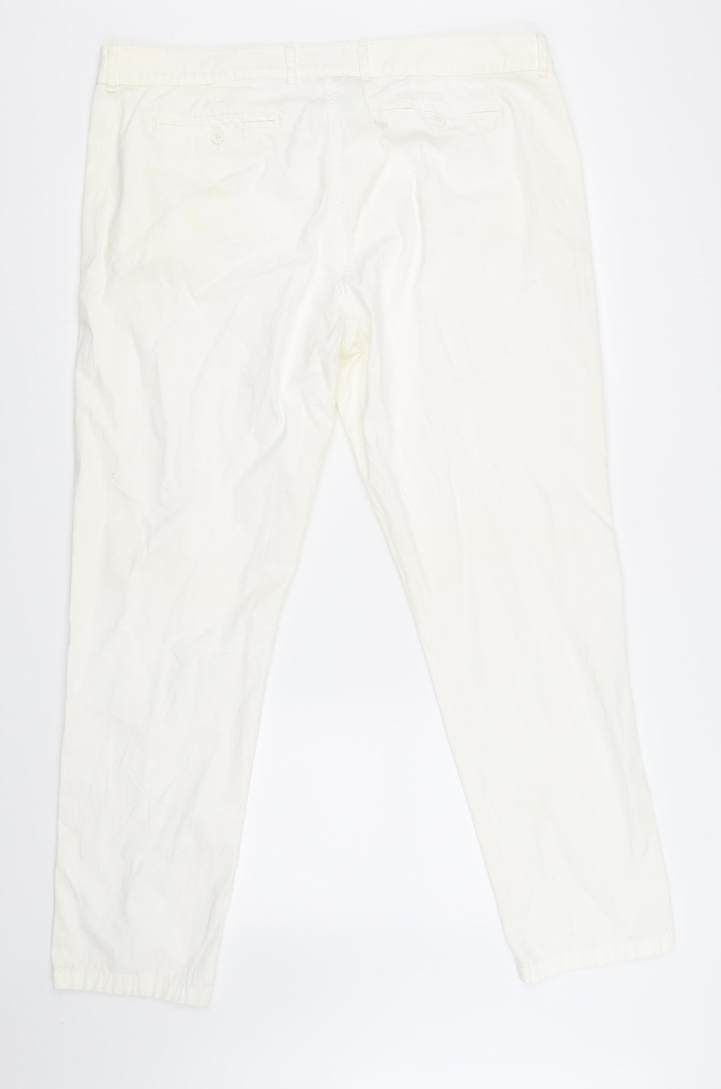 Marks and Spencer Womens Ivory   Cargo Trousers Size 18 L28 in