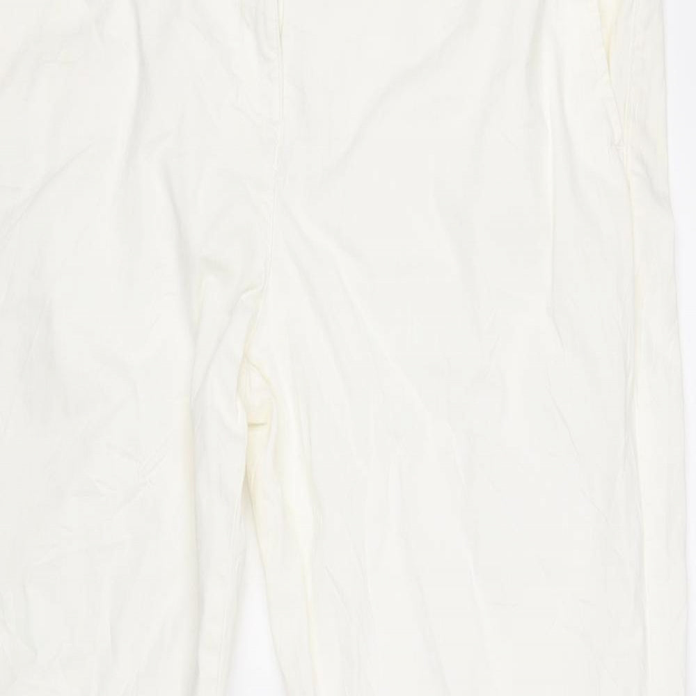 Marks and Spencer Womens Ivory   Cargo Trousers Size 18 L28 in
