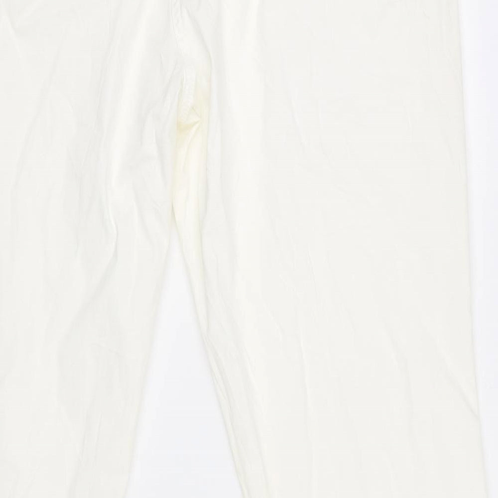 Marks and Spencer Womens Ivory   Cargo Trousers Size 18 L28 in