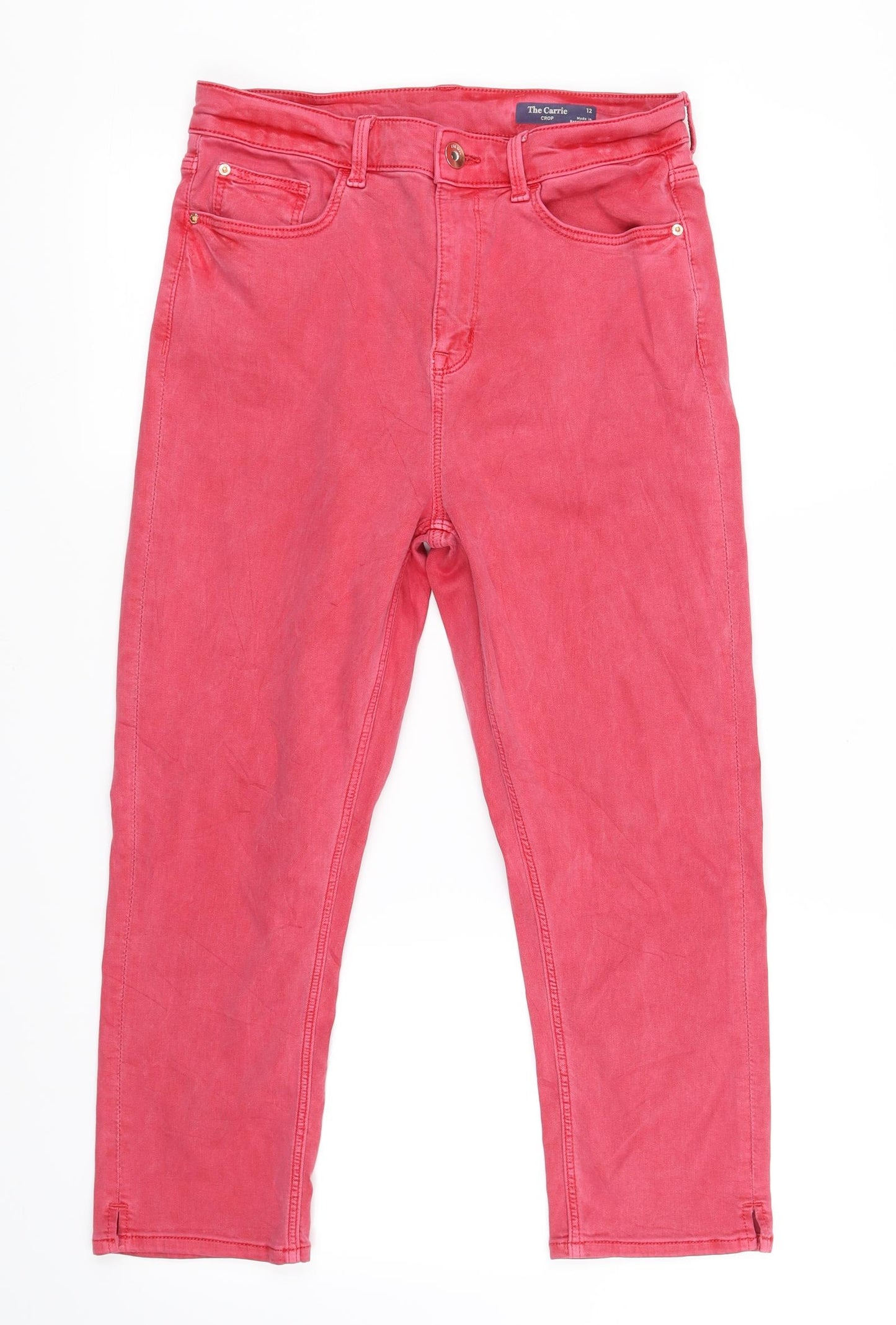 Marks and Spencer Womens Pink   Cropped Trousers Size 12 L21 in