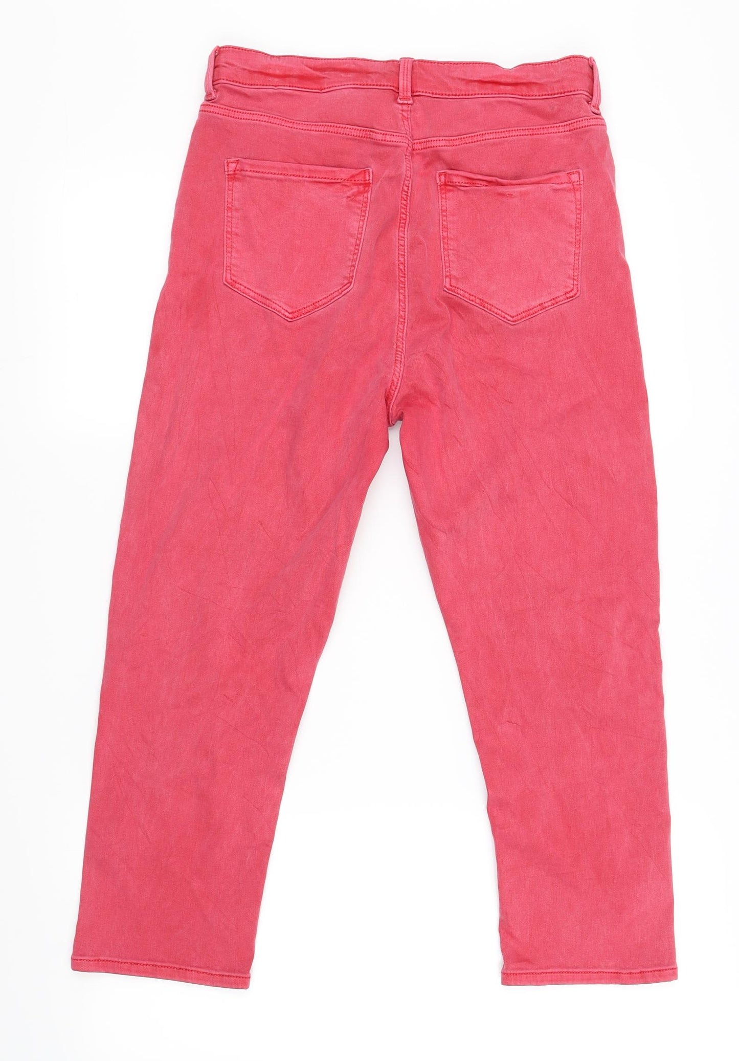 Marks and Spencer Womens Pink   Cropped Trousers Size 12 L21 in