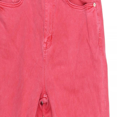 Marks and Spencer Womens Pink   Cropped Trousers Size 12 L21 in
