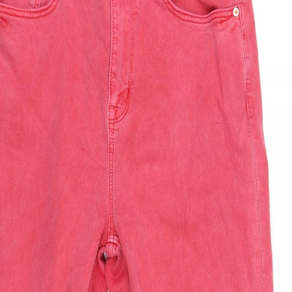 Marks and Spencer Womens Pink   Cropped Trousers Size 12 L21 in