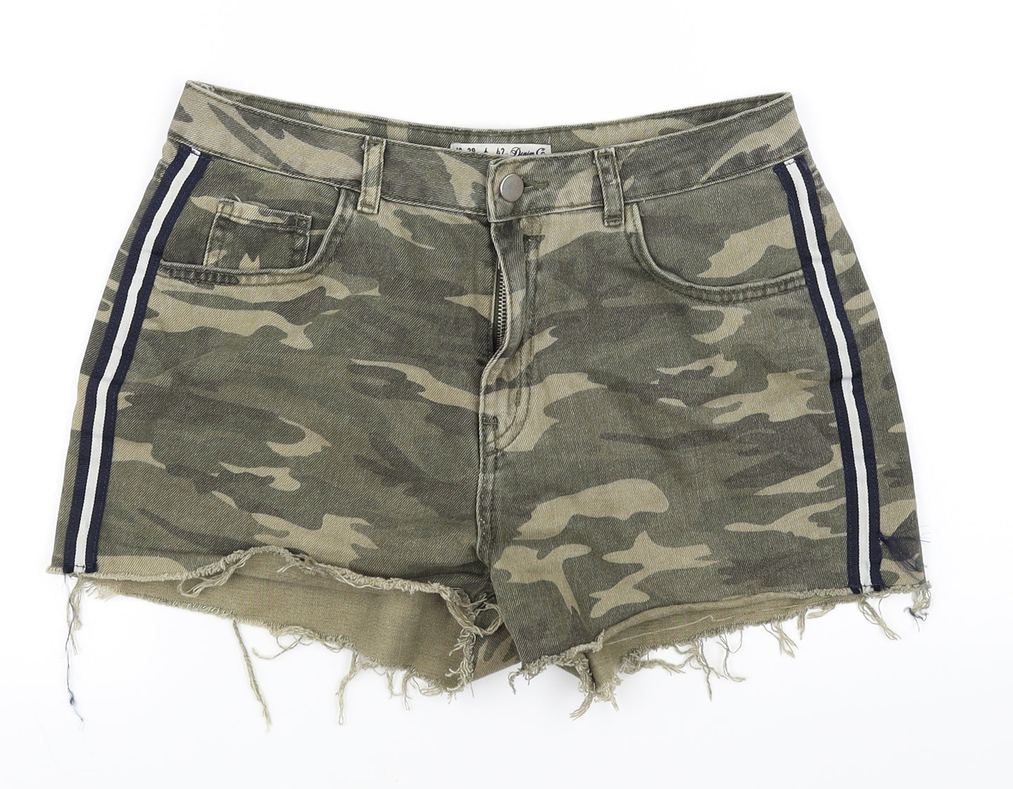 denim Co Womens Green Camouflage  Cut-Off Shorts Size 10