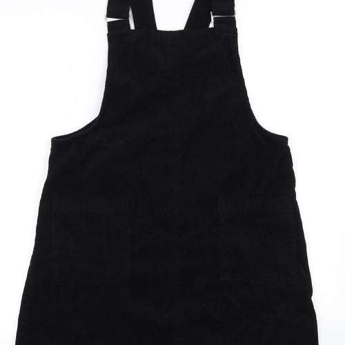 NEXT Womens Black  Corduroy Pinafore/Dungaree Dress  Size 14