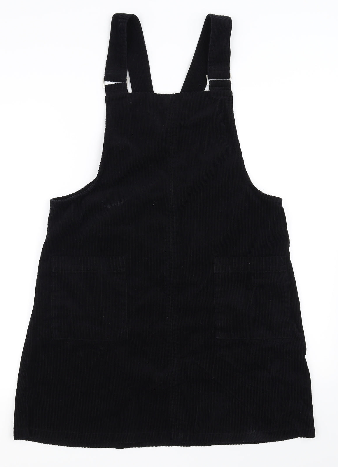 NEXT Womens Black  Corduroy Pinafore/Dungaree Dress  Size 14