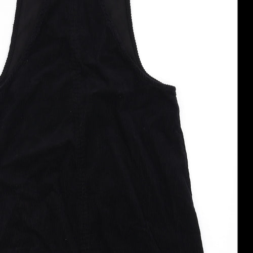 NEXT Womens Black  Corduroy Pinafore/Dungaree Dress  Size 14