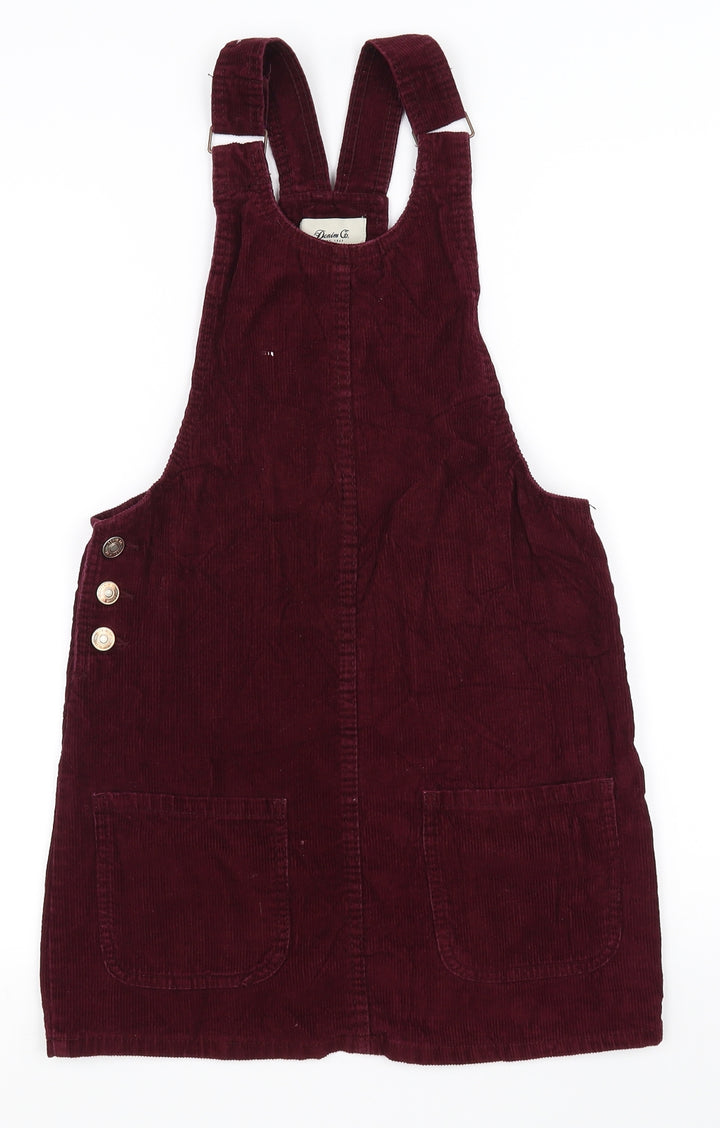 denim Co Womens Red Pinafore/Dungaree Dress Size 6