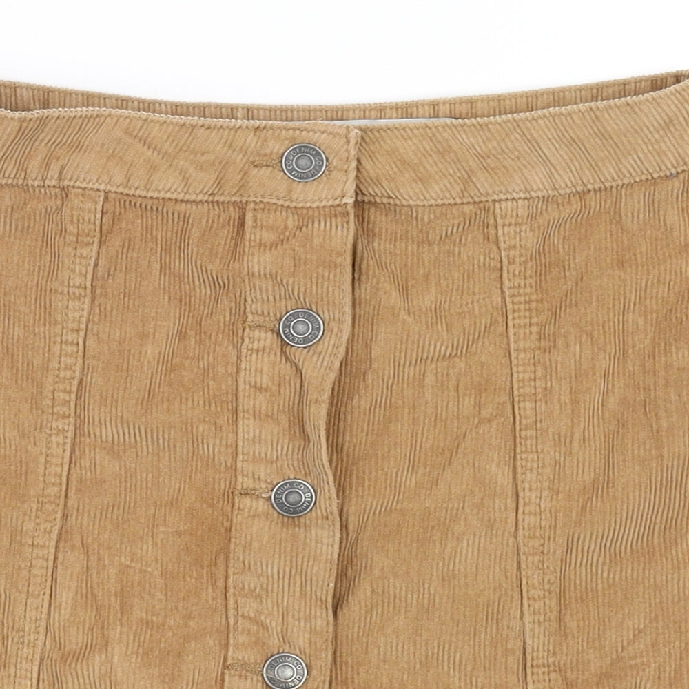 Denim & Co. Womens Brown  Corduroy A-Line Skirt Size 6