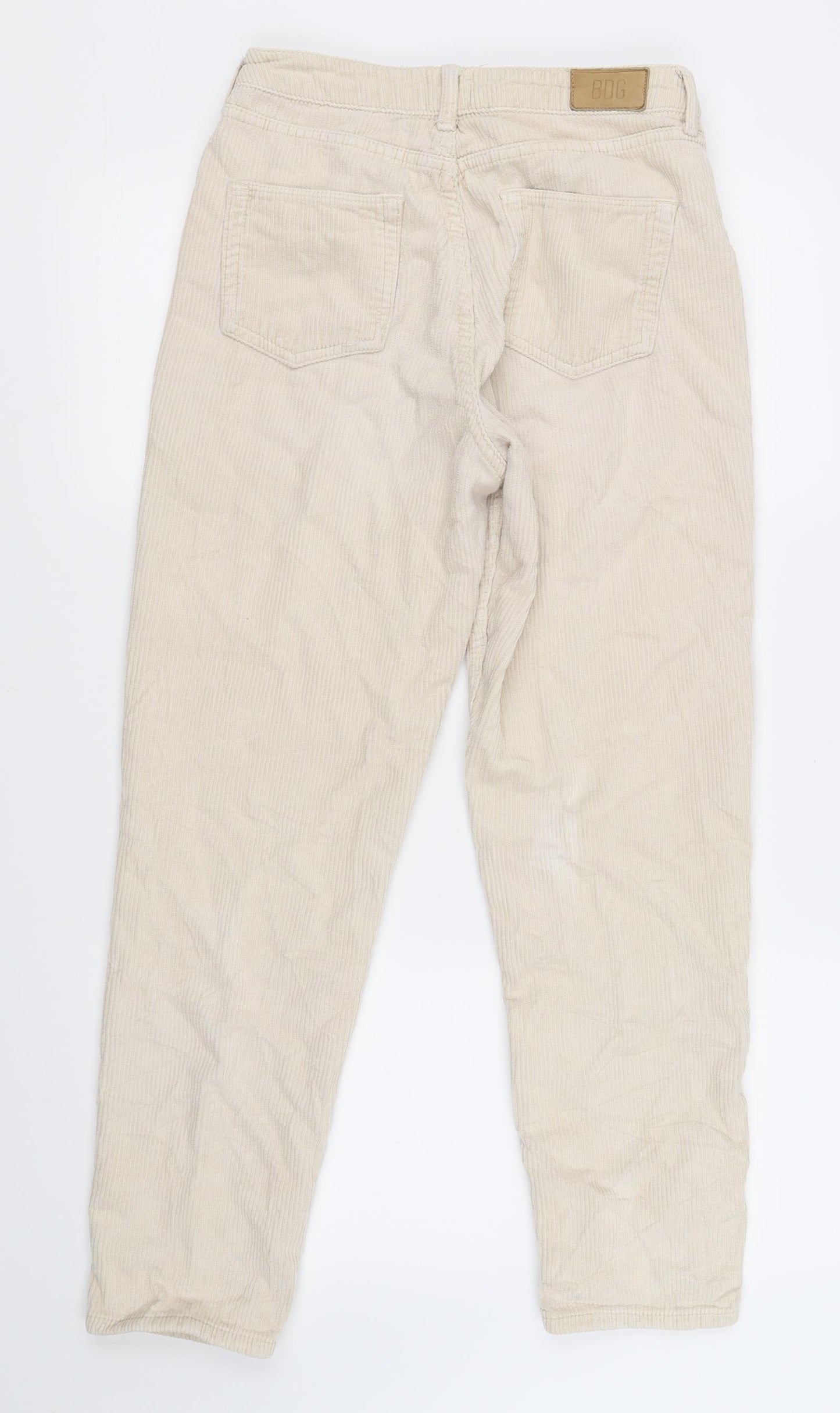 BDG Womens Ivory  Corduroy Mom Jeans Size 27 L32 in