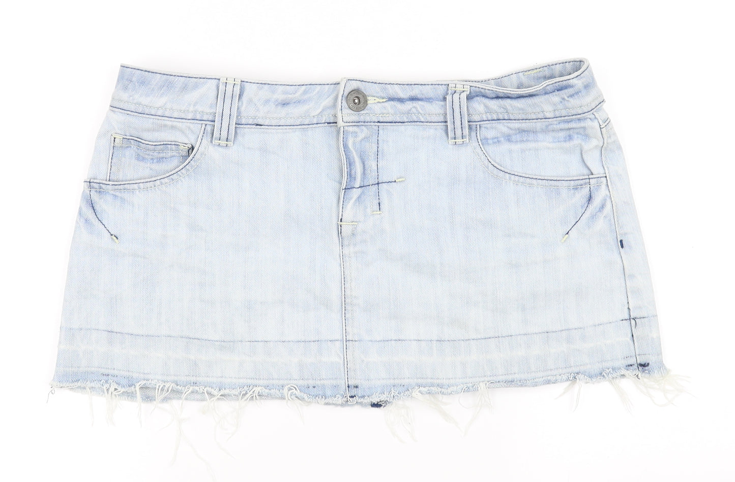 Topshop Womens Blue   Mini Skirt Size 12  - Low waisted