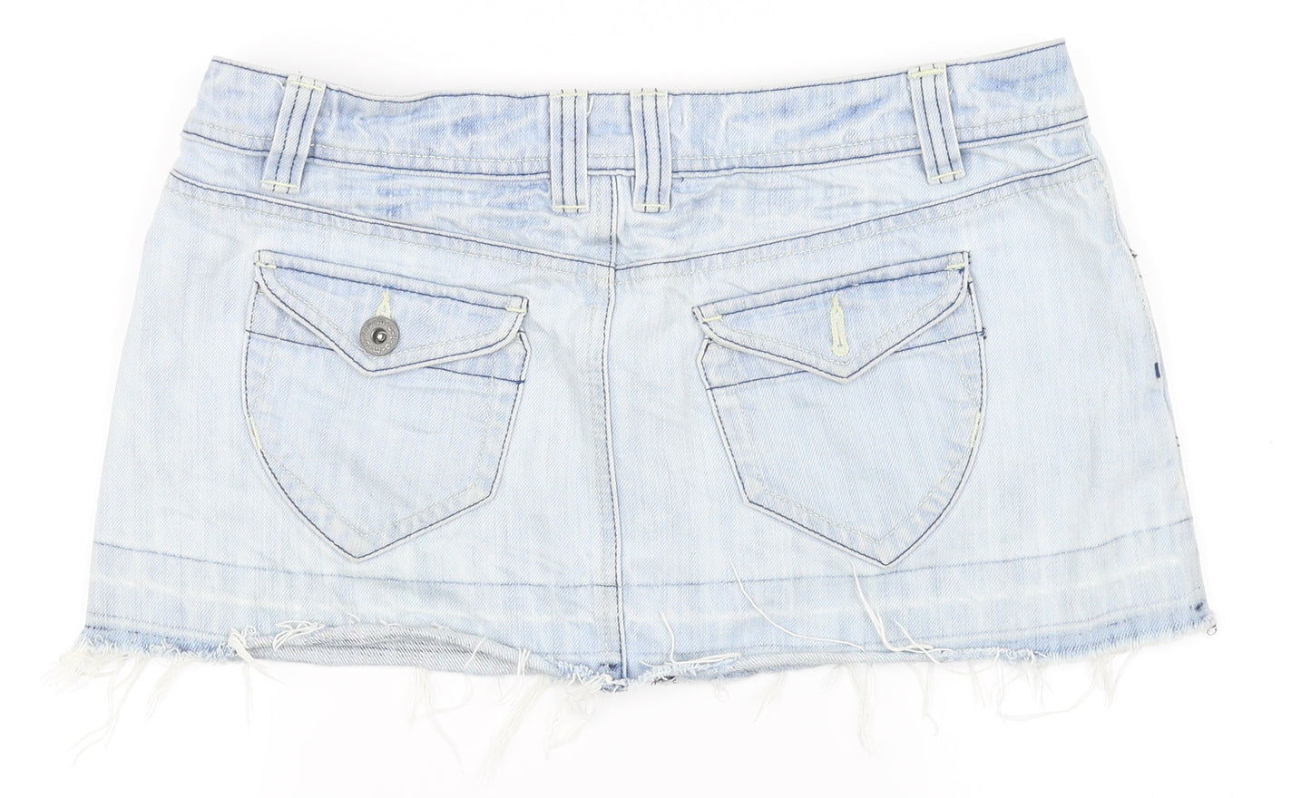 Topshop Womens Blue   Mini Skirt Size 12  - Low waisted