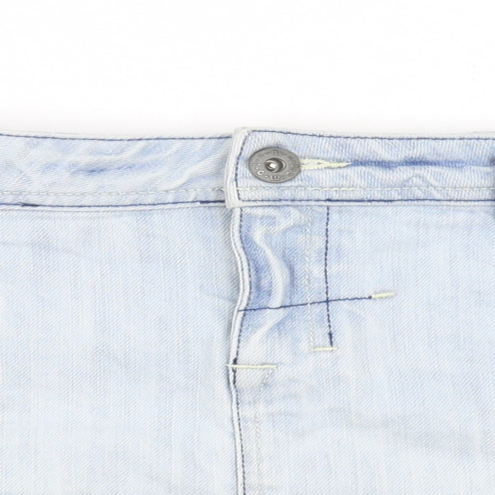 Topshop Womens Blue   Mini Skirt Size 12  - Low waisted