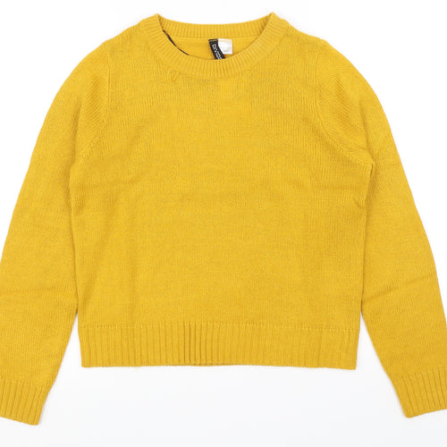 Divided by H&M Womens Yellow   Pullover Jumper Size XS