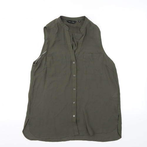 New Look  Womens Gold   Basic Button-Up Size 10