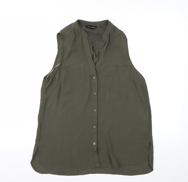 New Look Womens Gold Basic Button-Up Size 10