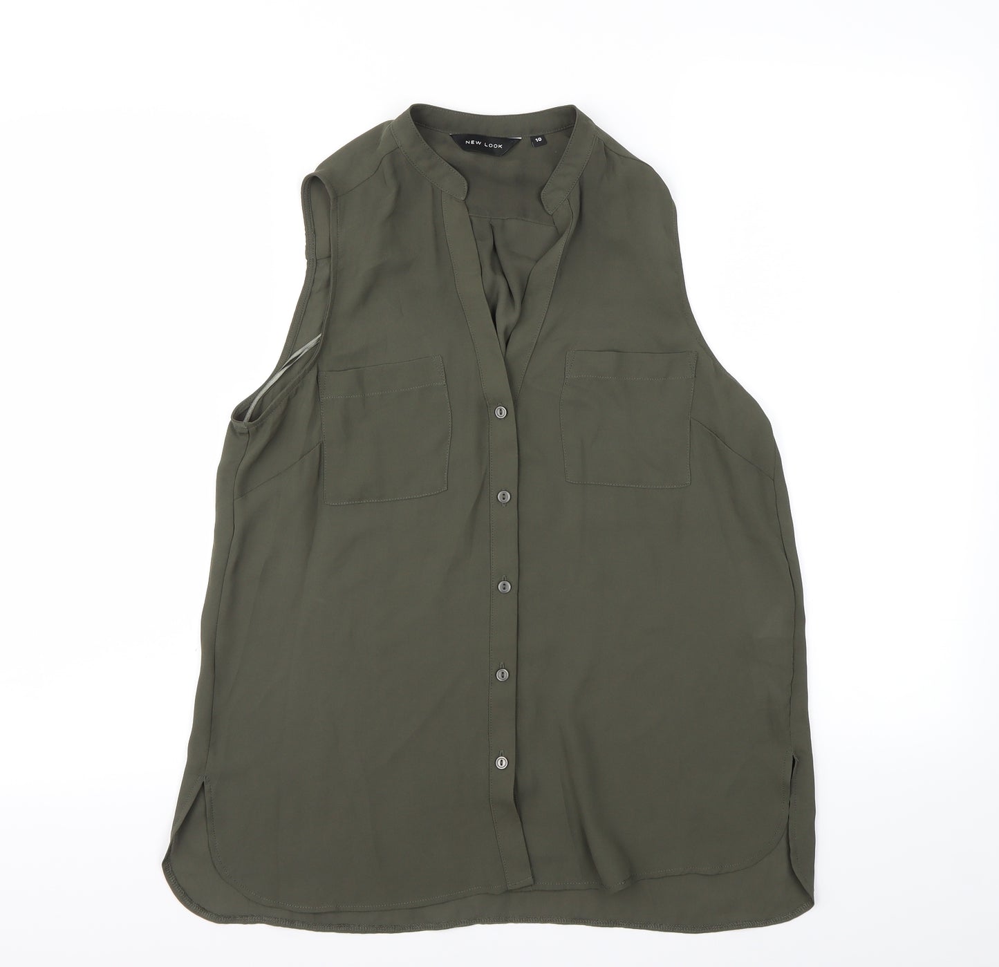 New Look  Womens Gold   Basic Button-Up Size 10