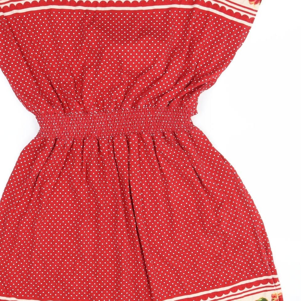Yumi Womens Red Polka Dot  Shift  Size 8
