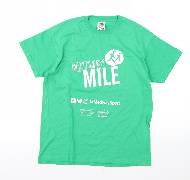 Fruit of the Loom Boys Green Basic T-Shirt Size 10 Years