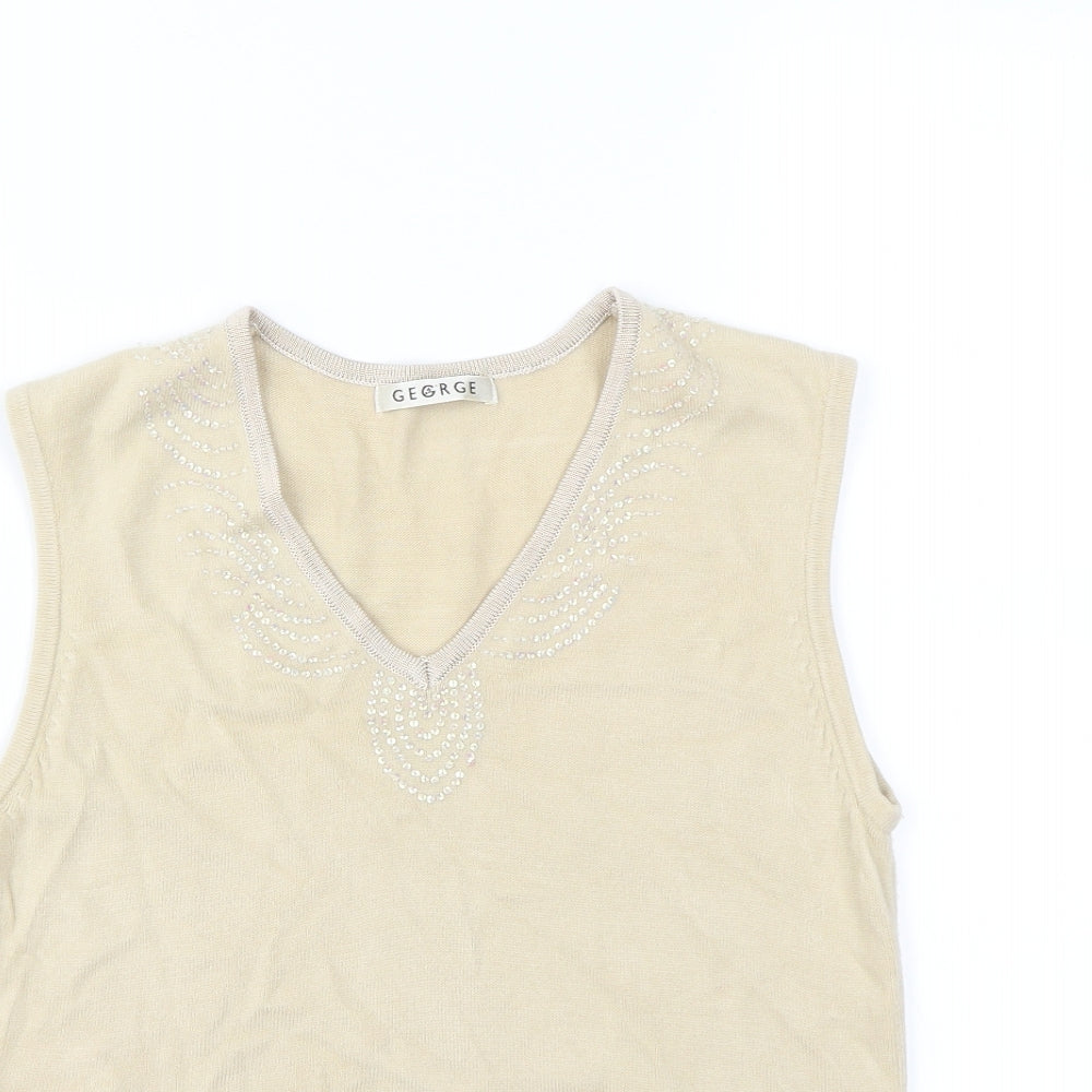 George Womens Beige   Vest Jumper Size 12