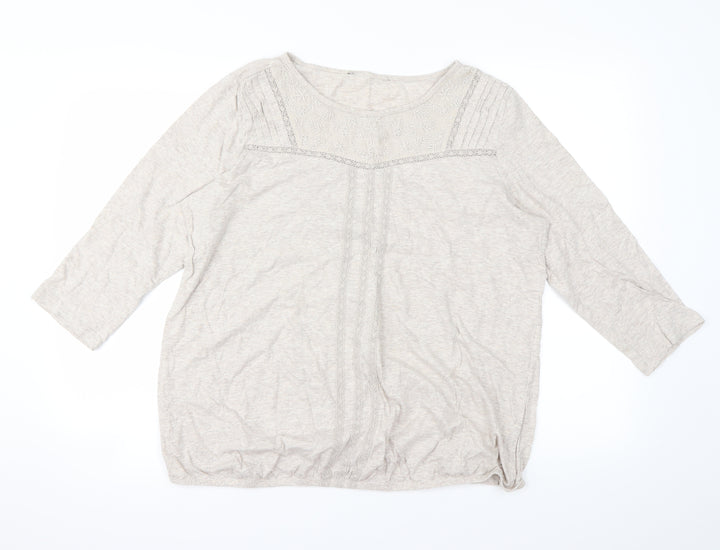 Preworn Womens Beige Pullover Sweatshirt Size 18