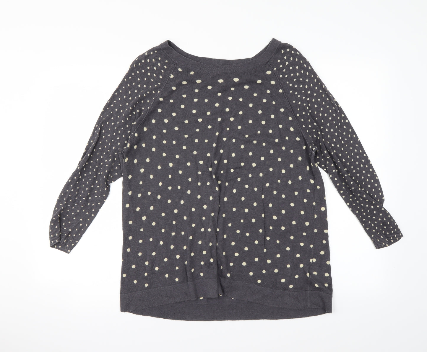 White Stuff Womens Grey Polka Dot  Pullover Sweatshirt Size 14