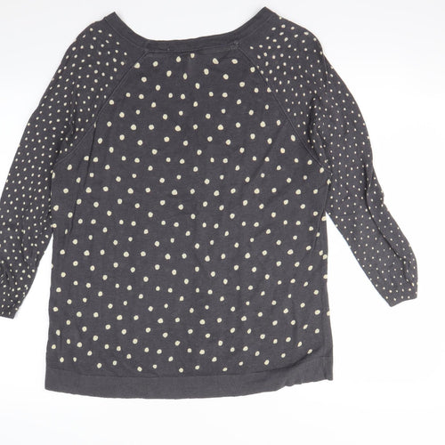 White Stuff Womens Grey Polka Dot  Pullover Sweatshirt Size 14