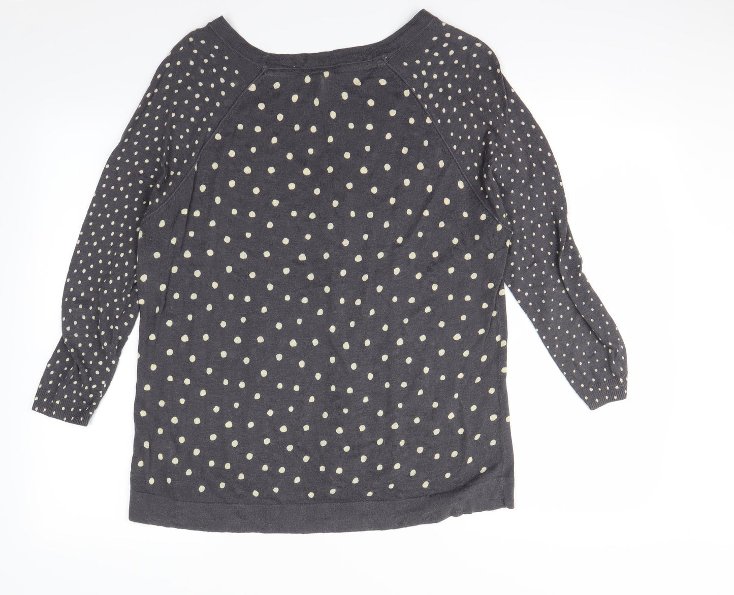White Stuff Womens Grey Polka Dot  Pullover Sweatshirt Size 14