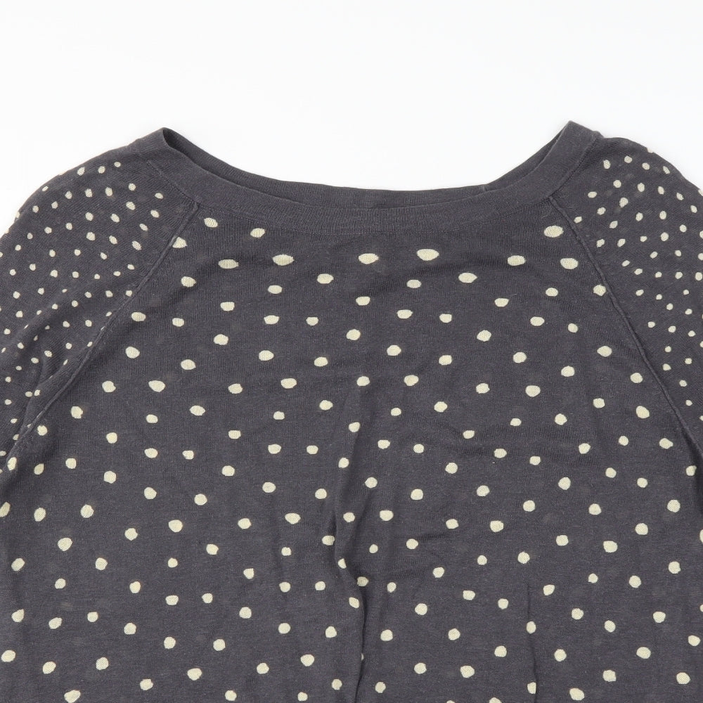 White Stuff Womens Grey Polka Dot  Pullover Sweatshirt Size 14