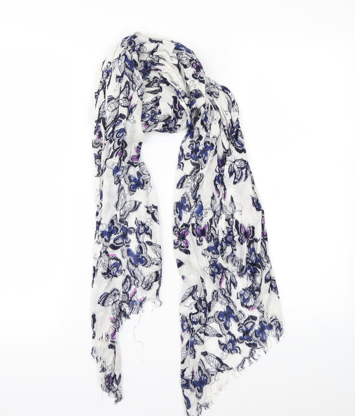 Preworn Womens White Animal Print Scarf