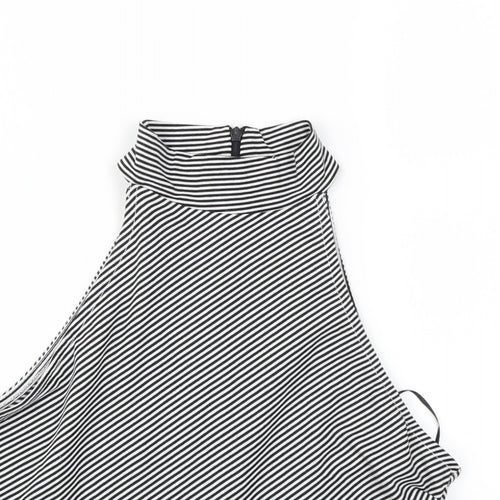 Lustre Womens Black Striped  Basic Tank Size 12