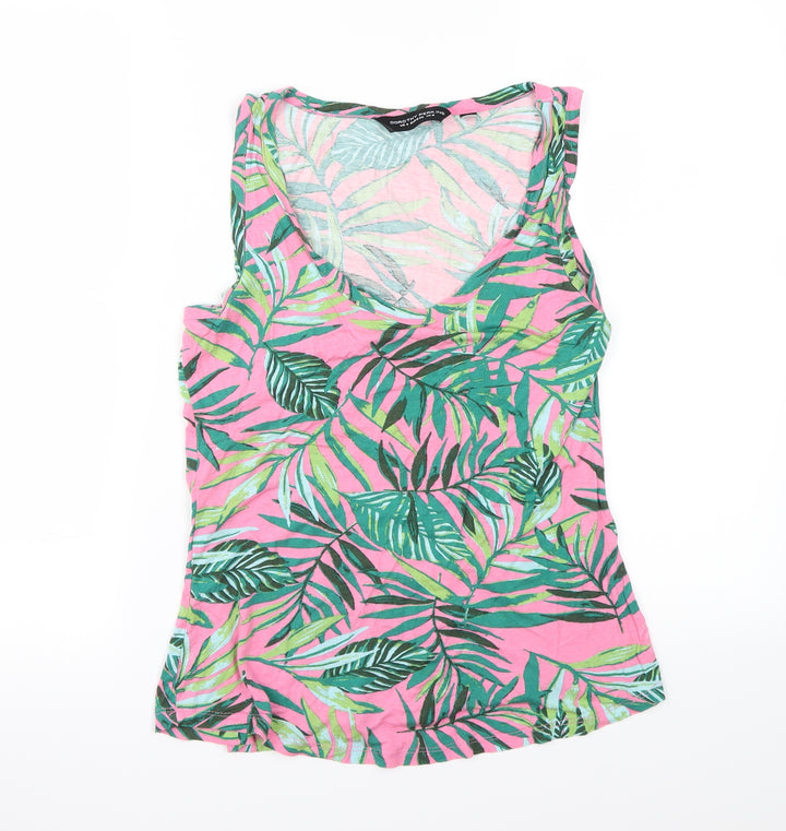 Dorothy Perkins Womens Pink Floral Basic Tank Size 8