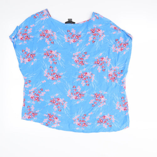 Primark  Womens Blue Floral  Basic Blouse Size 14