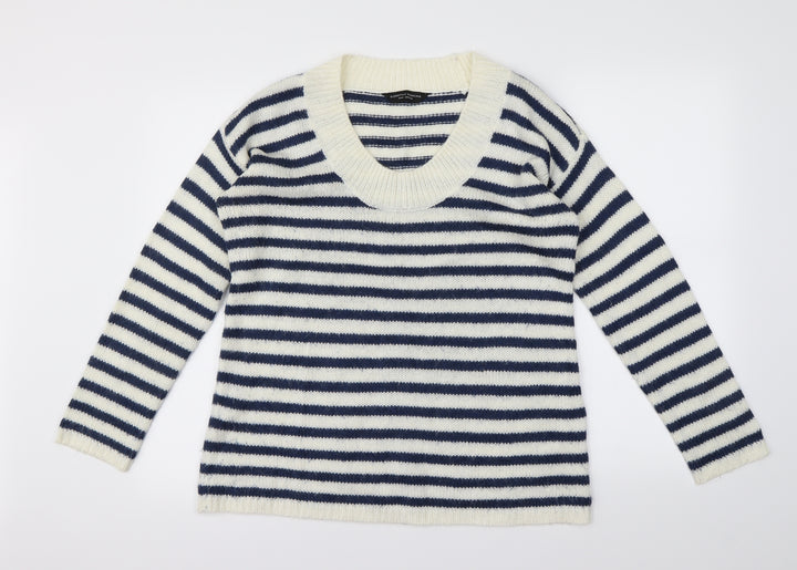 Dorothy Perkins Womens Blue Striped  Pullover Jumper Size 10