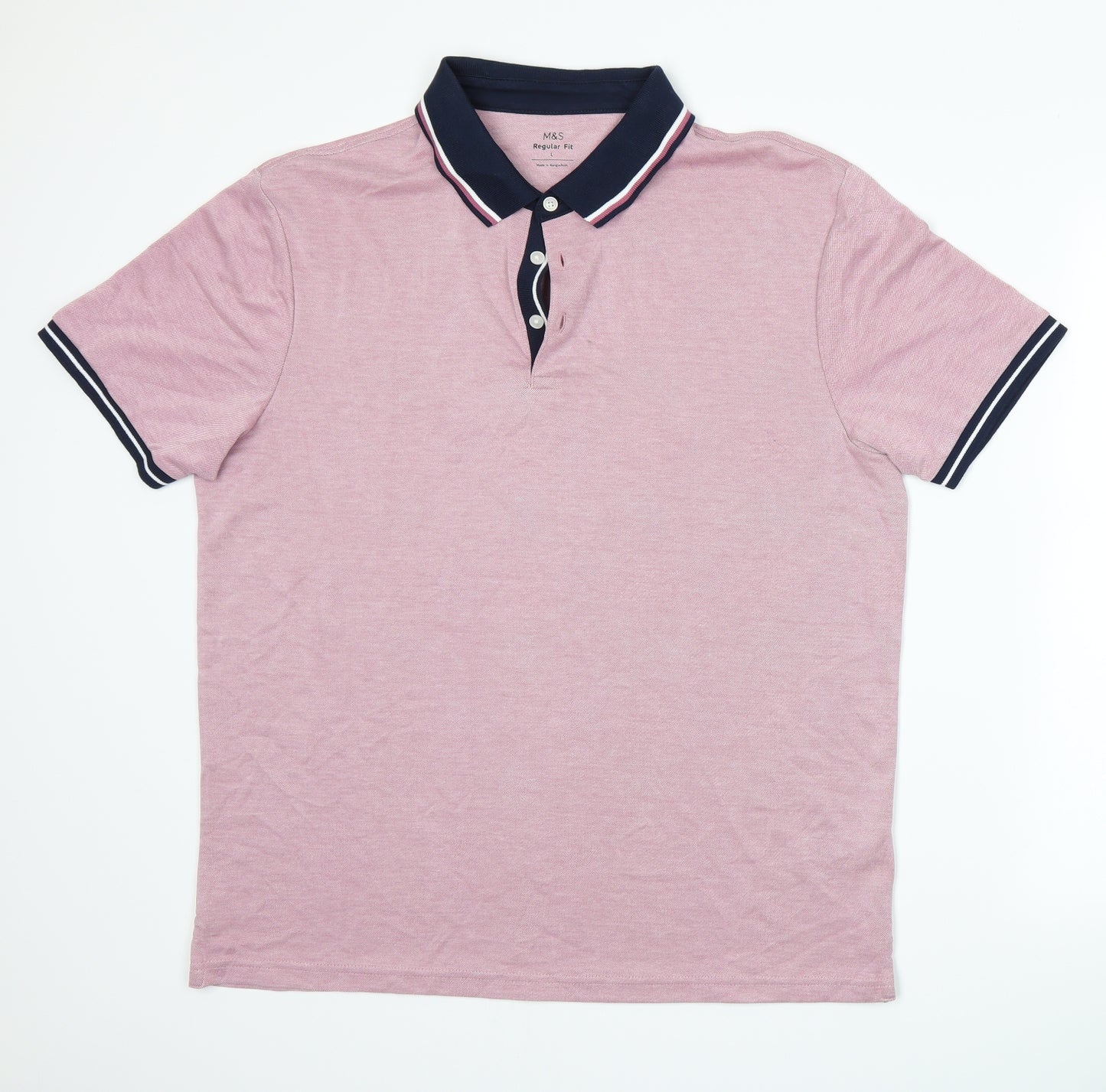 Marks and Spencer Mens Pink    Polo Size L