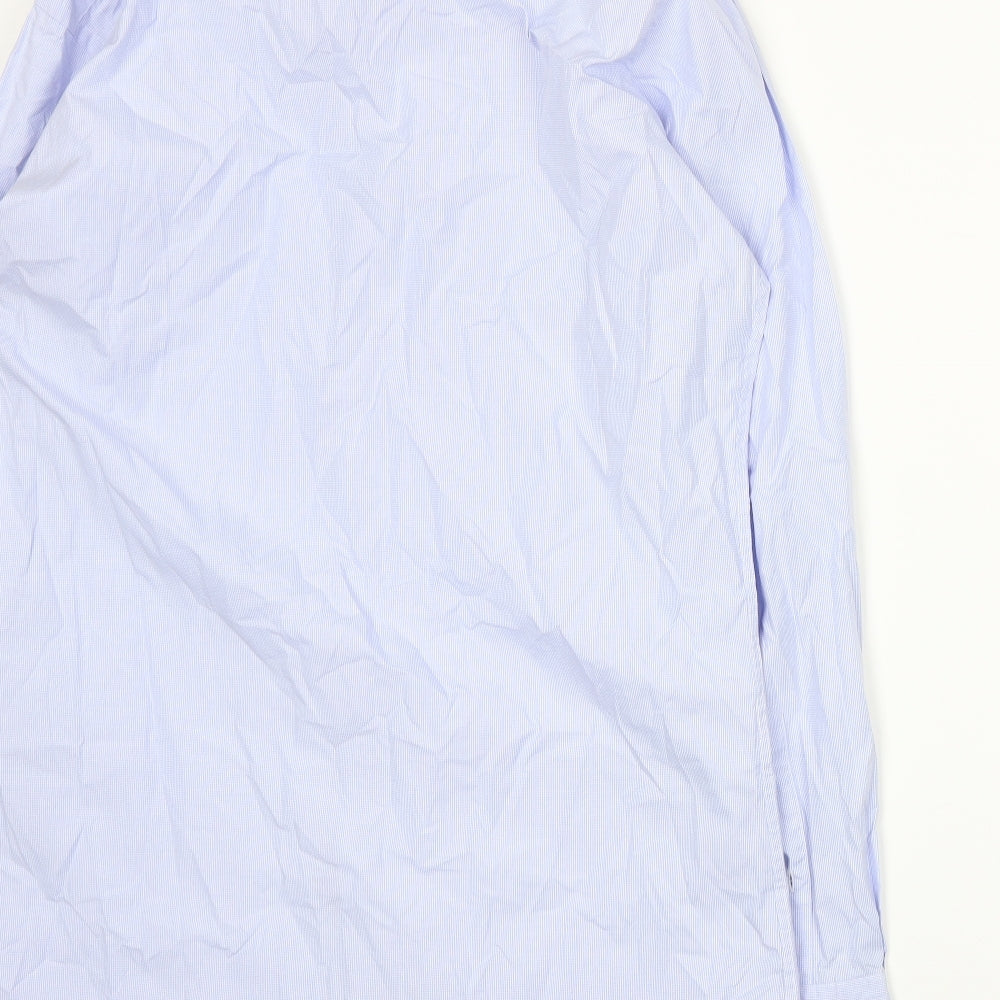 T.M.Lewin Mens Blue    Dress Shirt Size 16.5